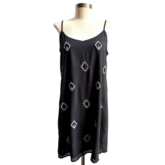 Old Navy Dresses & Skirts - Beaded Boho Little black Spaghetti sleeve dress Old Navy Size Medium Med M
